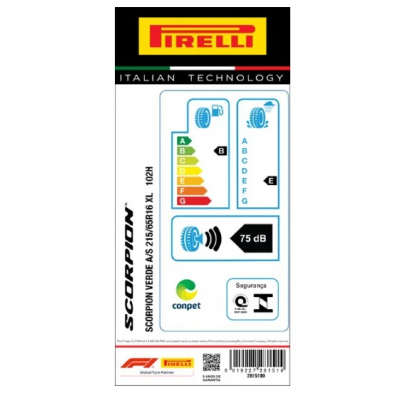 Pneu Pirelli 215/65r16 Scorpion Verde All Season 102h