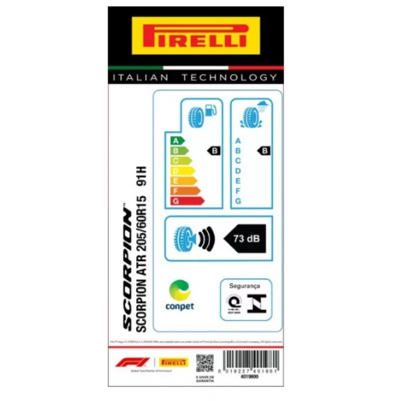 Pneu Pirelli 205/60r15 Scorpion Atr 91h