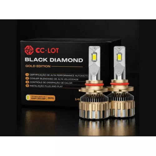 Kit Led Black Diamond Gold Edition H27 880 6000k 12/36v 14000l
