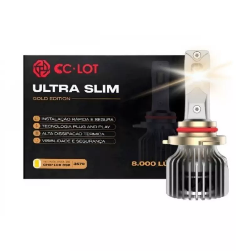 Kit Led Cclot Ultra Slim Gold Edition Hb3 9005 6000k 12/24v 8000l